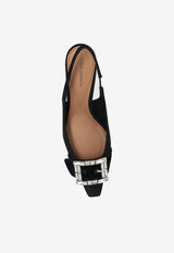 Dolce & Gabbana 60 Velvet Slingback Pumps Black CG0858 A9S20-8B956