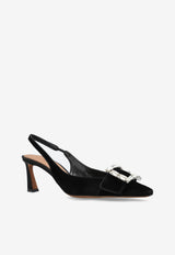 Dolce & Gabbana 60 Velvet Slingback Pumps Black CG0858 A9S20-8B956
