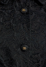 Dolce & Gabbana Floral Jacquard Wool Coat Black F0W3LT GDCSS-N0000