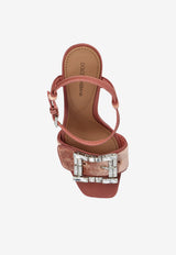 Dolce & Gabbana 100 Jewel Buckle Velvet Sandals Pink CR1792 A9S20-89077