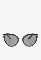 Dolce & Gabbana Cat-Eye Logo Sunglasses Gray 0DG4492 0-33728G