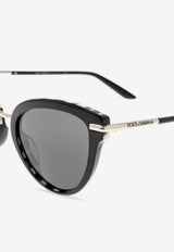 Dolce & Gabbana Cat-Eye Logo Sunglasses Gray 0DG4492 0-33728G
