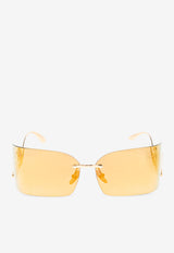 Dolce & Gabbana DG Logo Rectangular Sunglasses Gold 0DG2319 0-02 5A