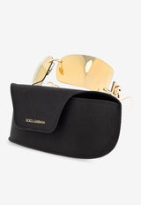 Dolce & Gabbana DG Logo Rectangular Sunglasses Gold 0DG2319 0-02 5A