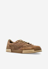 Dolce & Gabbana Portofino Yacht Perforated Suede Sneakers Brown A20189 A6688-8C093