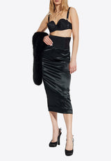 Dolce & Gabbana High-Rise Satin Midi Skirt Black F4CI1T FURAD-N0000