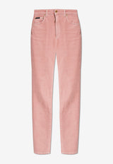 Dolce & Gabbana Logo Plaque Skinny Jeans Pink FTC67D G8MT4-S9001
