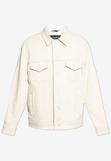 Dolce & Gabbana Logo Plaque Overshirt Cream G9BKBT HU7O5-W0802