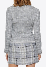Dolce & Gabbana Single-Breasted Lamé Bouclé Jacket Gray F27DIT FQOAB-S8100
