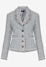 Dolce & Gabbana Single-Breasted Lamé Bouclé Jacket Gray F27DIT FQOAB-S8100