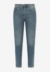 Dolce & Gabbana Logo Plaque Faded Skinny Jeans Blue FTC67D G8ML9-S9001