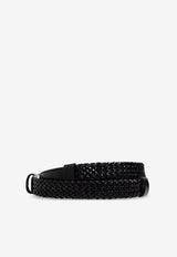Dolce & Gabbana Braided Leather Belt Black BC4924 A9Q22-8B956