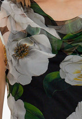 Dolce & Gabbana Gardenia Print Silk Chiffon Dress Multicolor F6TLBT IS1XD-HN5JB