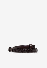 Dolce & Gabbana Braided Leather Belt Brown BC4924 A9Q22-8B311