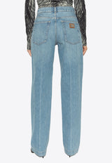 Dolce & Gabbana Logo Plaque Straight-Leg Jeans Blue FTC8CD G8MB2-S9001