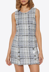 Dolce & Gabbana Sleeveless Tweed Mini Dress Gray F6TMDT FQZAE-S8100