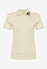 Moncler Embellished Knit Polo T-shirt Cream K10938A00005 89AYS-050