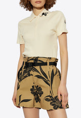 Moncler Embellished Knit Polo T-shirt Cream K10938A00005 89AYS-050