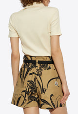 Moncler Embellished Knit Polo T-shirt Cream K10938A00005 89AYS-050