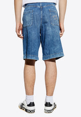 Dolce & Gabbana Embroidered Logo Denim Shorts Blue GP0T2Z G8MK5-S9001