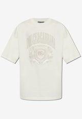 Dolce & Gabbana Embroidered Logo Crewneck T-shirt Cream G8SH6Z G7O2H-A4567