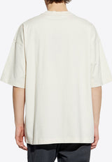 Dolce & Gabbana Embroidered Logo Crewneck T-shirt Cream G8SH6Z G7O2H-A4567
