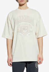 Dolce & Gabbana Embroidered Logo Crewneck T-shirt Cream G8SH6Z G7O2H-A4567