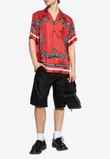 Dolce & Gabbana Embroidered DG Linen Shorts Black GV37AZ FU4IK-N0000