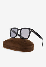 Tom Ford Dax T-Logo Square Sunglasses Gray FT0751 0-5001D