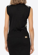 Dolce & Gabbana Sleeveless Floral Silk Top Black FXT43T JBSK9-HD5JB