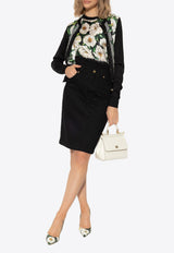 Dolce & Gabbana Logo Plaque Denim Skirt Black F4C14D G8MM5-S9001