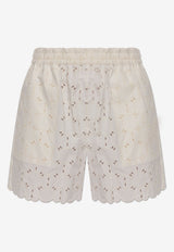 Moncler Broderie Anglaise Mini Shorts Cream K10932B00011 598IP-034