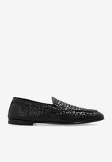 Dolce & Gabbana Woven Leather Loafers Black A50481 A6M71-80999