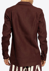 Dolce & Gabbana Classic Linen Shirt Burgundy G5MX5T FU4MC-M5039