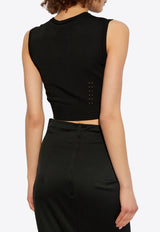 Dolce & Gabbana Knitted Cropped Top Black FXT51T JAIRM-N0000