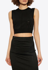 Dolce & Gabbana Knitted Cropped Top Black FXT51T JAIRM-N0000