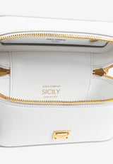 Dolce & Gabbana Sicily Leather Crossbody Bag White BB7800 B7321-80002