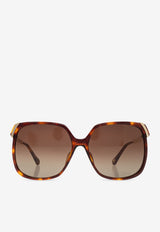 Chloé Aly Oversized Square Sunglasses Brown CH0286S 0-002