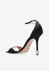 Roger Vivier 100 Crystal Embellished Satin Sandals Black RVW56827490RS0 0-B999