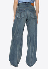 Versace Vintage- Effect Boyfriend Jeans Blue 1019661 1A14295-1D800