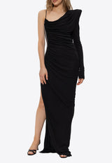 Balmain Appliqué Embellished Maxi Dress Black EF0RR965 PD03-EAC