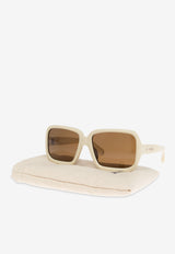Jacquemus Square Logo Sunglasses Brown JAC86 0-C2SUN