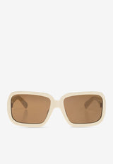 Jacquemus Square Logo Sunglasses Brown JAC86 0-C2SUN
