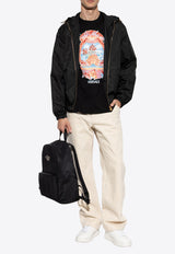 Versace Dive in Crest Printed T-shirt Black 1013302 1A15102-1B000