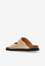 Birkenstock Arizona Droplet-Buckle Slides Beige 1029386 0-HIGH SHINE NEW BEIGE
