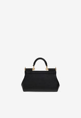 Dolce & Gabbana Mini Sicily Leather Top Handle Bag Black BB7116 B1001-80999