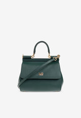 Dolce & Gabbana Small Sicily Leather Top Handle Bag Green BB6003 B1001-87399