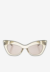 McQueen Cat-Eye Acetate Sunglasses Brown 832496 J0752-3035