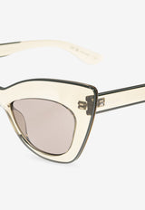 McQueen Cat-Eye Acetate Sunglasses Brown 832496 J0752-3035