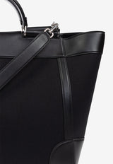 Dolce & Gabbana Leather and Panama Tote Bag Black BM2448 A9C21-8B956